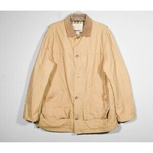 Duck Head Beige Workwear Lined Jacket Coat Corduroy Collar Size XL